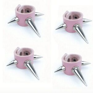 New Pink and Silver Spiked Hair Clip Accessories 4pc